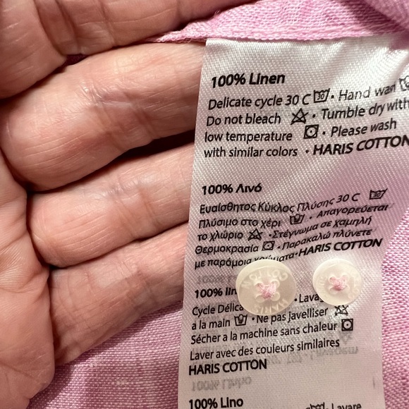 Haris Cotton 100% linenlightweight Beachy Nautical Vacation Shirt. Size XL 🌿🏖️ - Picture 7 of 7